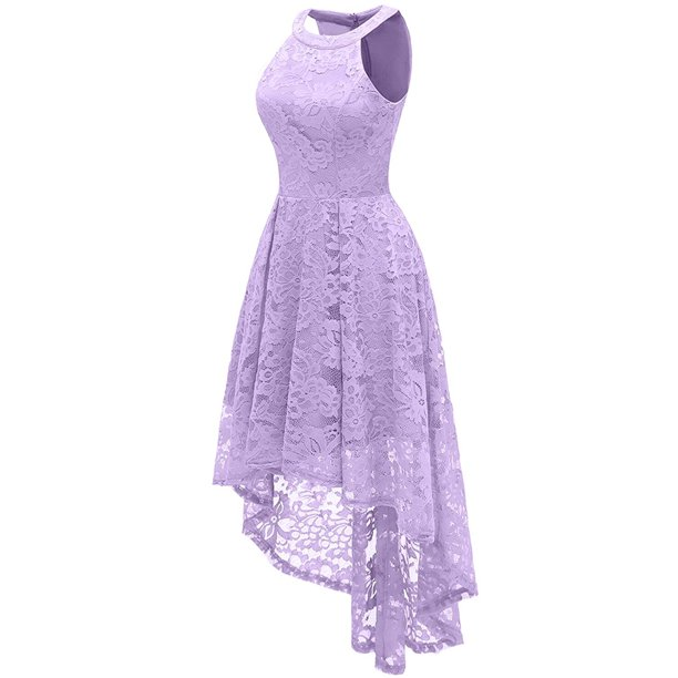 Women's Halter Hi-Lo Floral Christmas Lace Party Dresses c3224