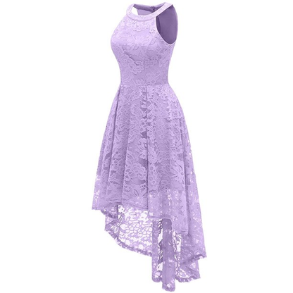 Women's Halter Hi-Lo Floral Christmas Lace Party Dresses c3224