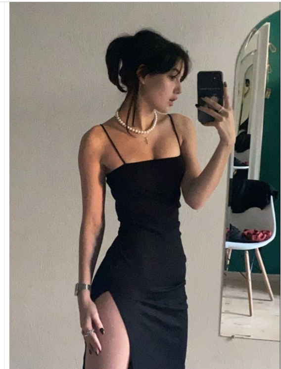 Sexy black prom dress spaghetti straps tight short prom dress C2382