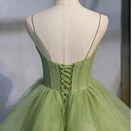 Fluorescent green Strapless Full Length Wedding Dress Prom Dress Evening Dress Formal Occasion Party Dress  C1496