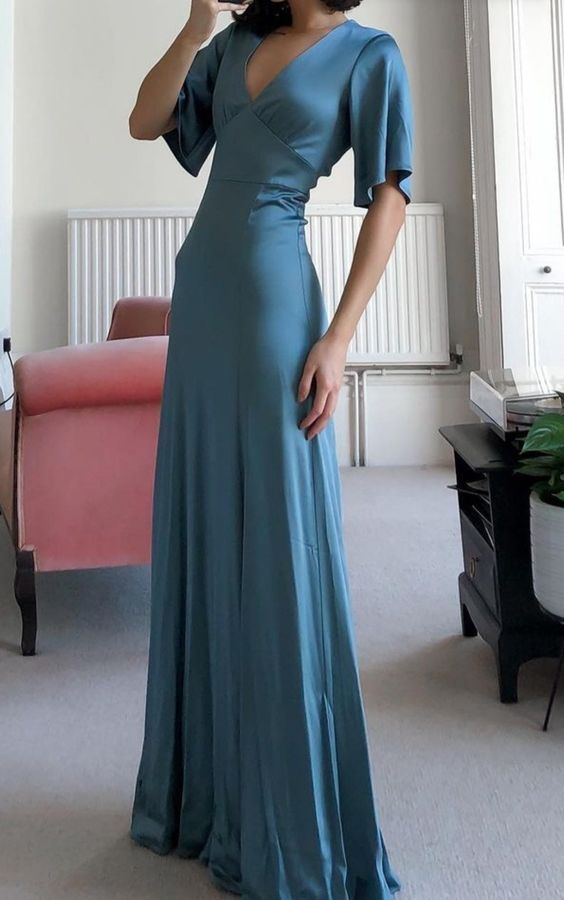 Charming V Neck Evening Dress Classy Prom Dress cc239