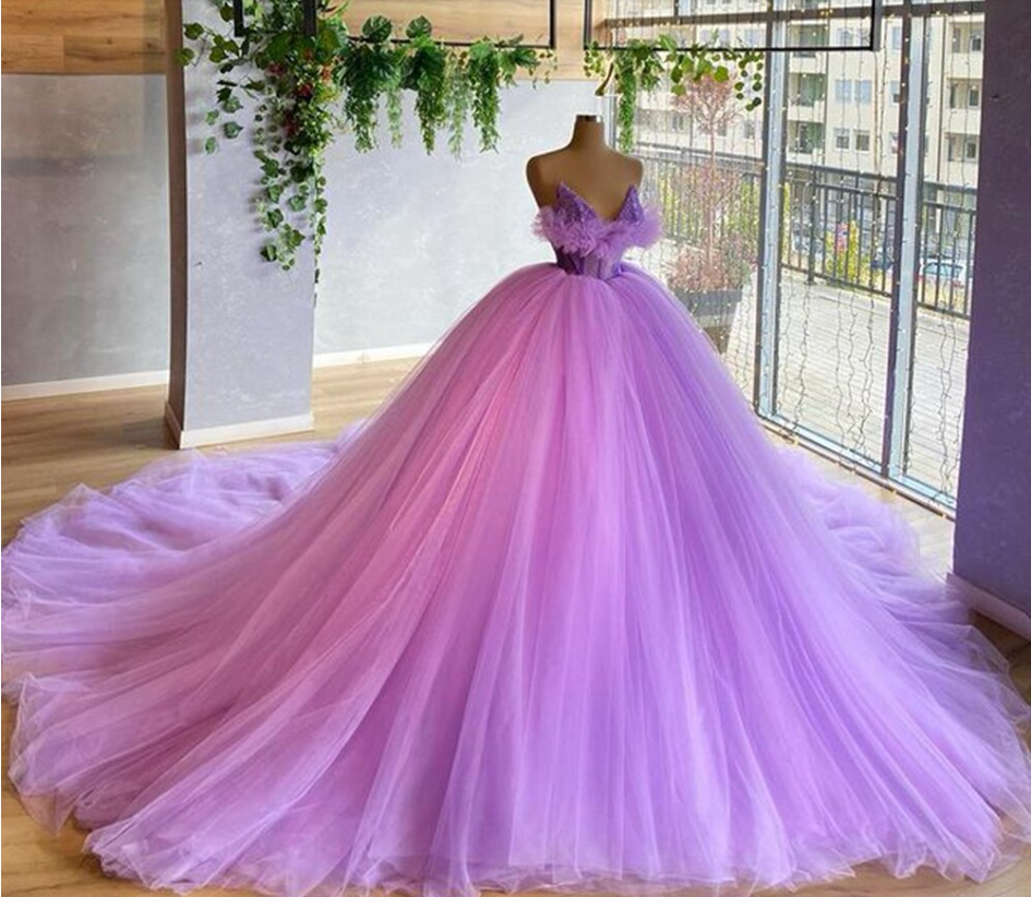 Romantic Ball Gwon , Chic Tulle Prom Dress C1527