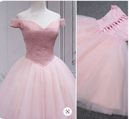 Cute Off the Shoulder Short Pink Party Dress  c3210