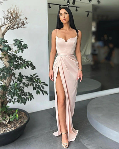 Sexy V-Neck Mermaid Prom Dresses Sleeveless Spaghetti Straps Prom Dresses C2391