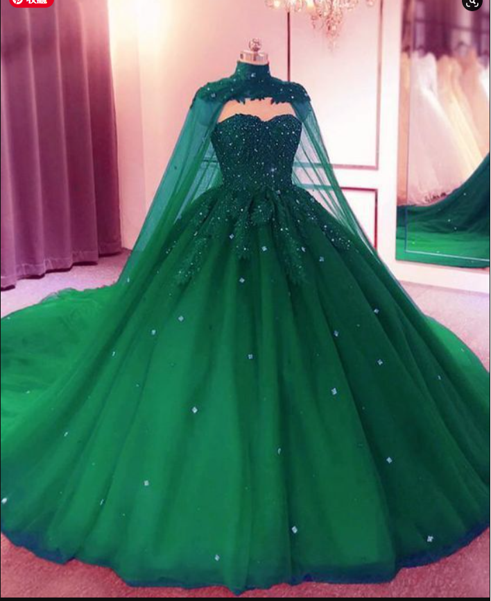 Sweetheart Ball Gown Wedding Dress With Cape C1491