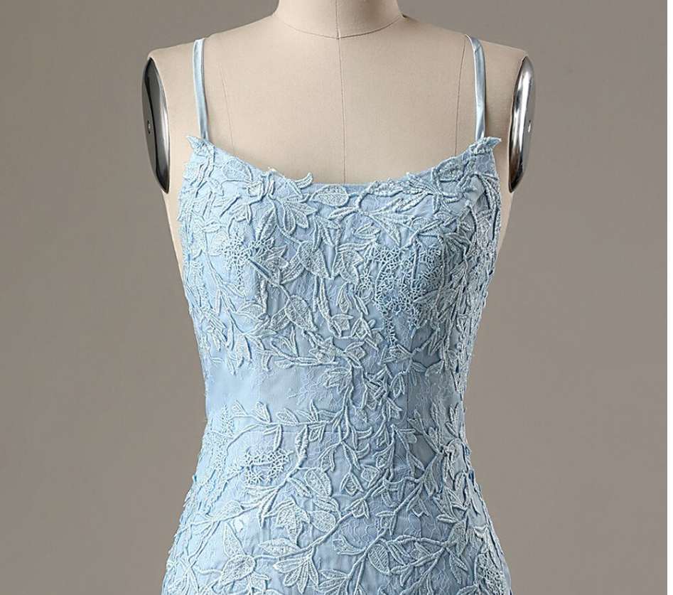 Sky Blue Lace Homecoming Dresses,Short Prom Dresses C1245