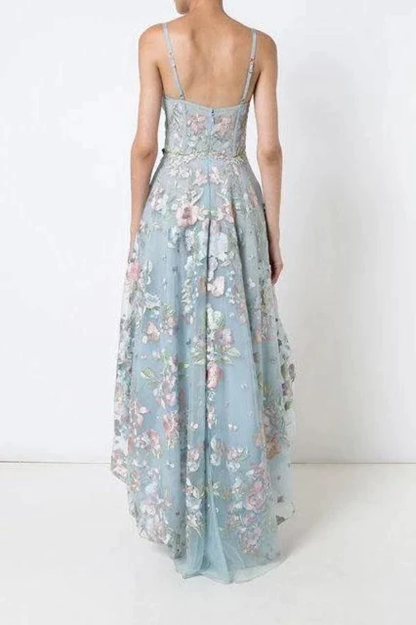 Spaghetti Straps Sweetheart Asymmetrical Prom Dress c2985