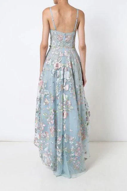 Spaghetti Straps Sweetheart Asymmetrical Prom Dress, High Low Homecoming Dresses c2736