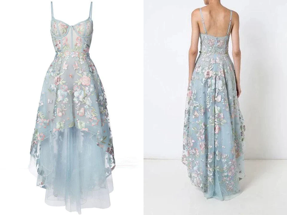 Spaghetti Straps Sweetheart Asymmetrical Prom Dress c2985