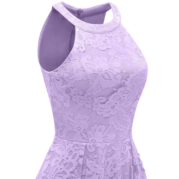 Women's Halter Hi-Lo Floral Christmas Lace Party Dresses c3224