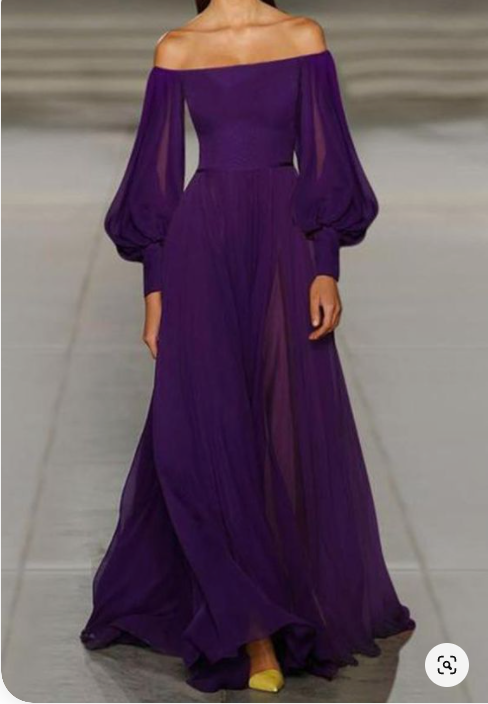 Sexy Off-The-Shoulder Princess Sleeve Prom Dress C1980