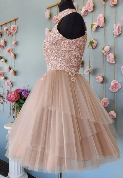 Cute lace short prom dress homecoming dress c3189