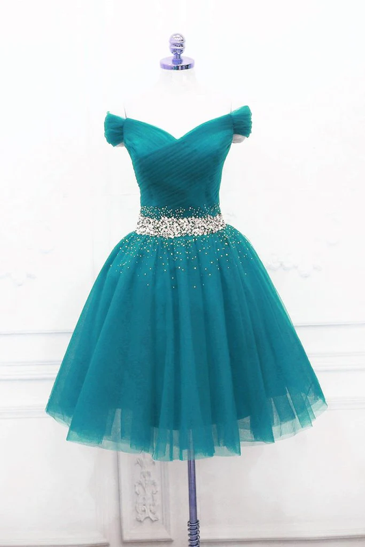 Off The Shoulder Short Party Dress Tulle Homecoming Dress c2620