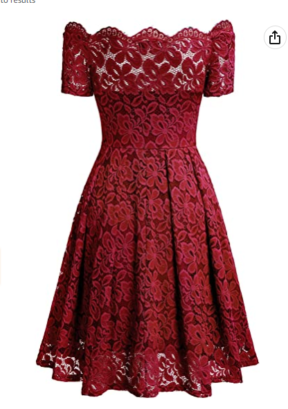 Women's Vintage Floral Lace Short Sleeve Boat Neck Cocktail Party Swing Dress Homecoming Dress c2680