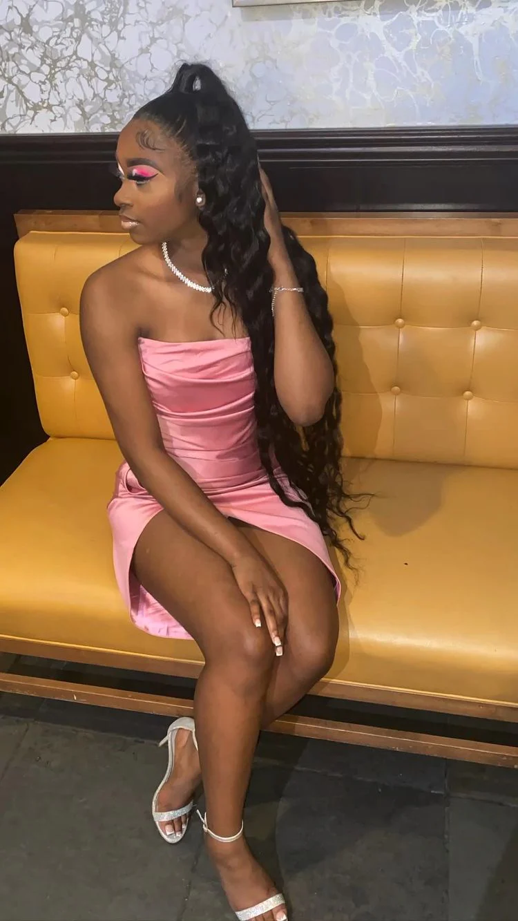 Pink 19th Birthday Dress Black Girl homecoming dress, birthday gown c3236