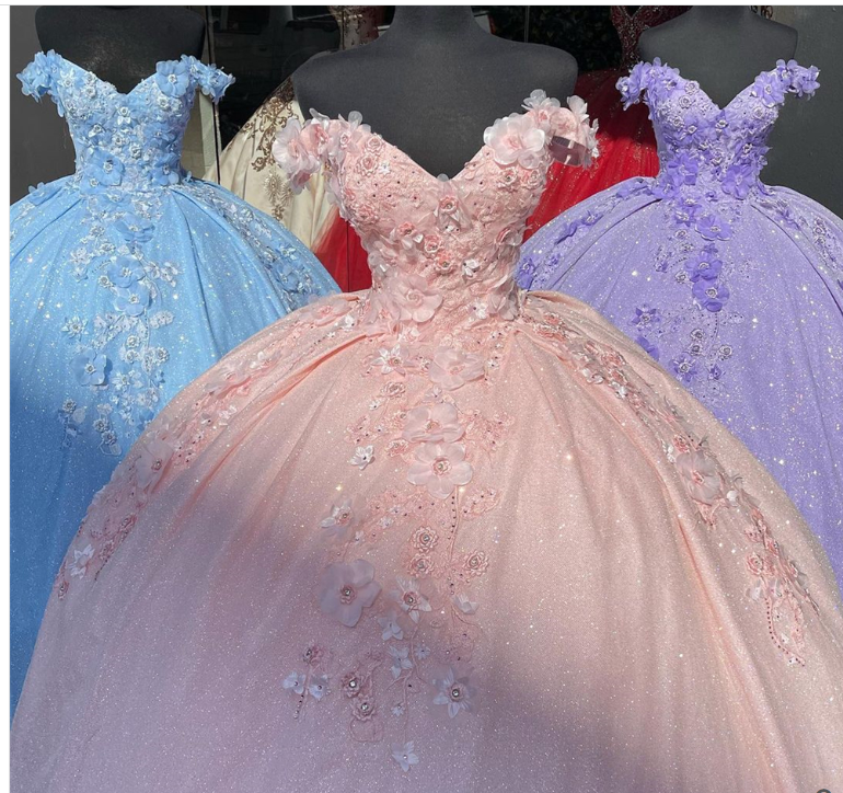 Pink ball gown Party Dress Elegant Long evening gown Sweet 16 Dress Quince Dresses C1710