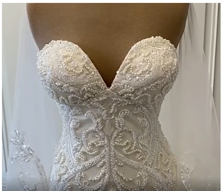 Sexy White Lace Mermaid Wedding Dresses Sweetheart ,Chic Prom Dress C1384