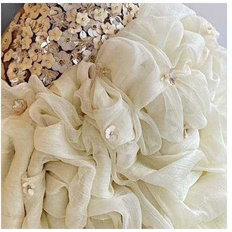 Chic Cocktail Dresses Ruffle Skirt 3D Flowers Beading Short Party Dress C1168