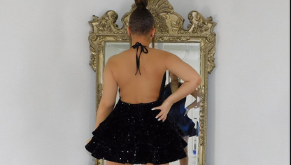 Halter Neckline Short Homecoming Dress Sequins Party Dress New Arrival Party Dress c2551