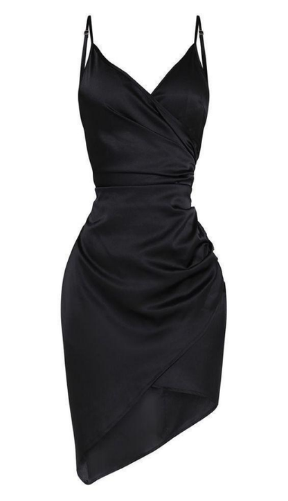 Spaghetti Straps Satin Short Homecoming Dress C1696