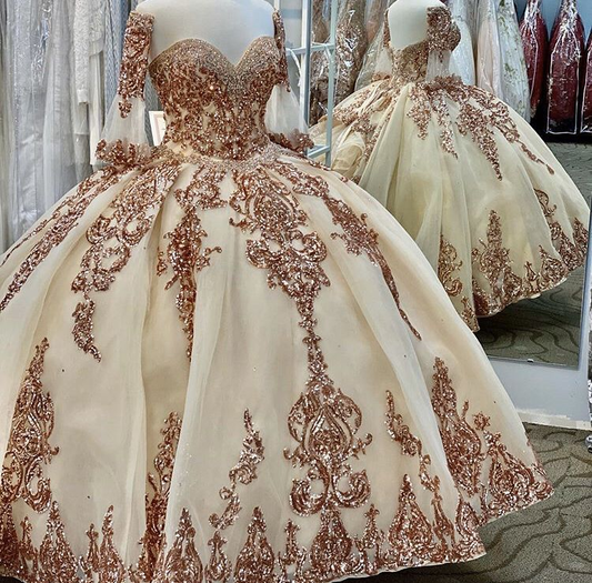 Charming off the shoulder ball gown sweet 16 dress wedding gown c3257