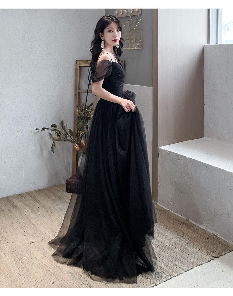 Off the Shoulder Black Long Prom Dresses, Black Off Shoulder Formal Evening Graduation Dresses c2480