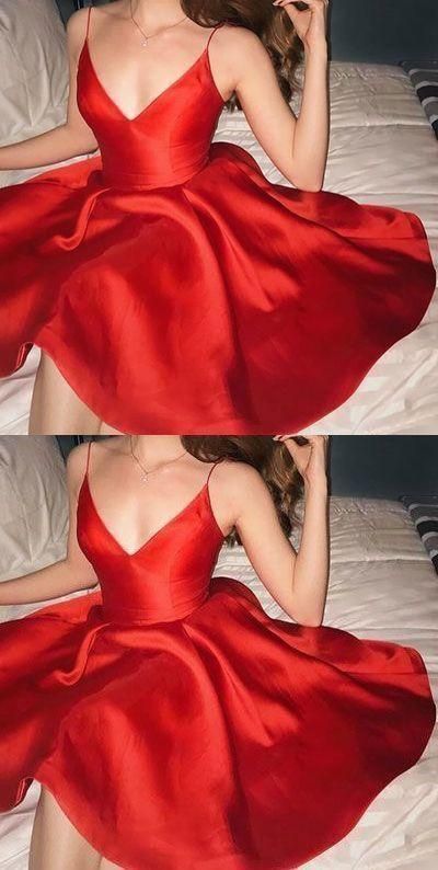 Red Homecoming Dresses, Short Red Party Dresses c3287