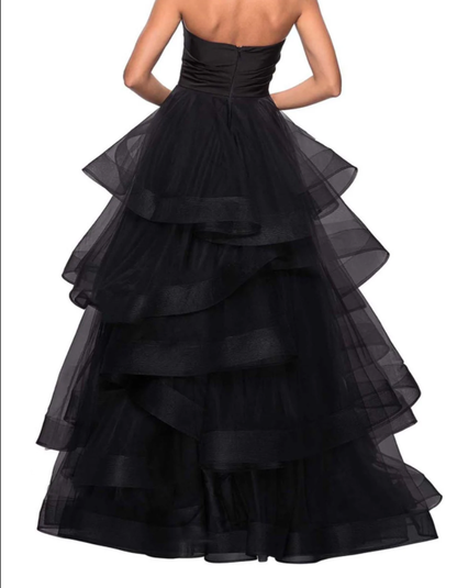 Black Rufflue Prom Dress Long Prom Dress Sweetheart Eveninng Dress  c2566