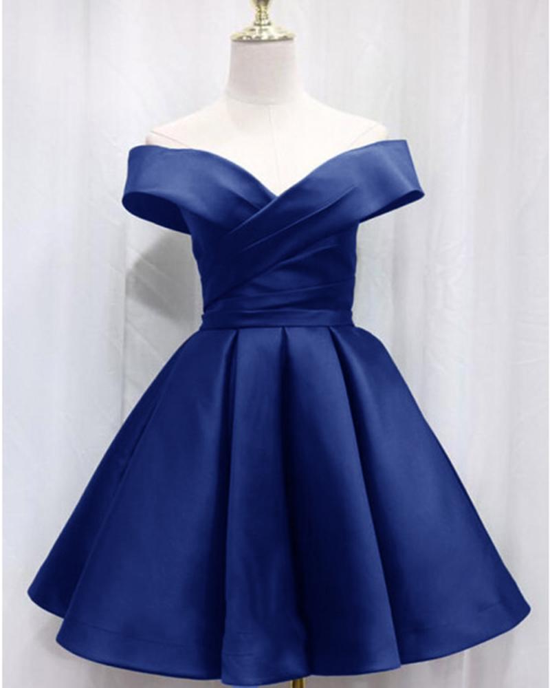 Off Shoulder Short Homecoming Dress Girls Junior Short Prom Gown  C1133