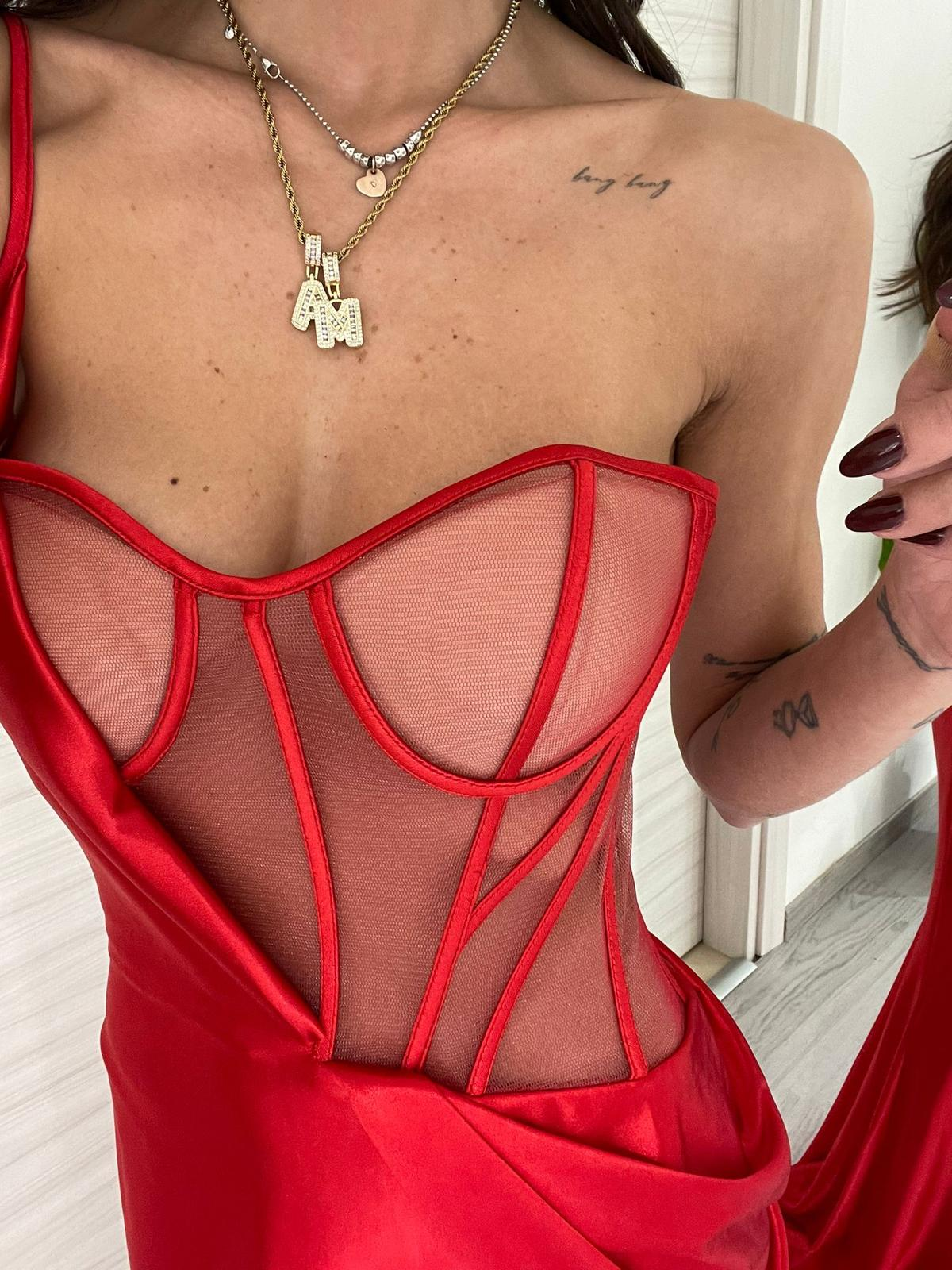 Sexy Mermaid Prom Dress With Split See-through Evening Dress C2104