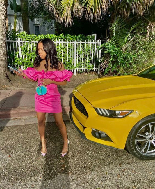 Rufflues Neckline Short Party Dress New Fashion Back To School Dress Homecoming Dress c3141