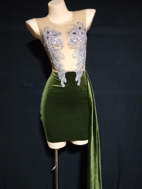 Sparkly Rhinestones Mesh Dress New Arrival Homecoming Dress cc25