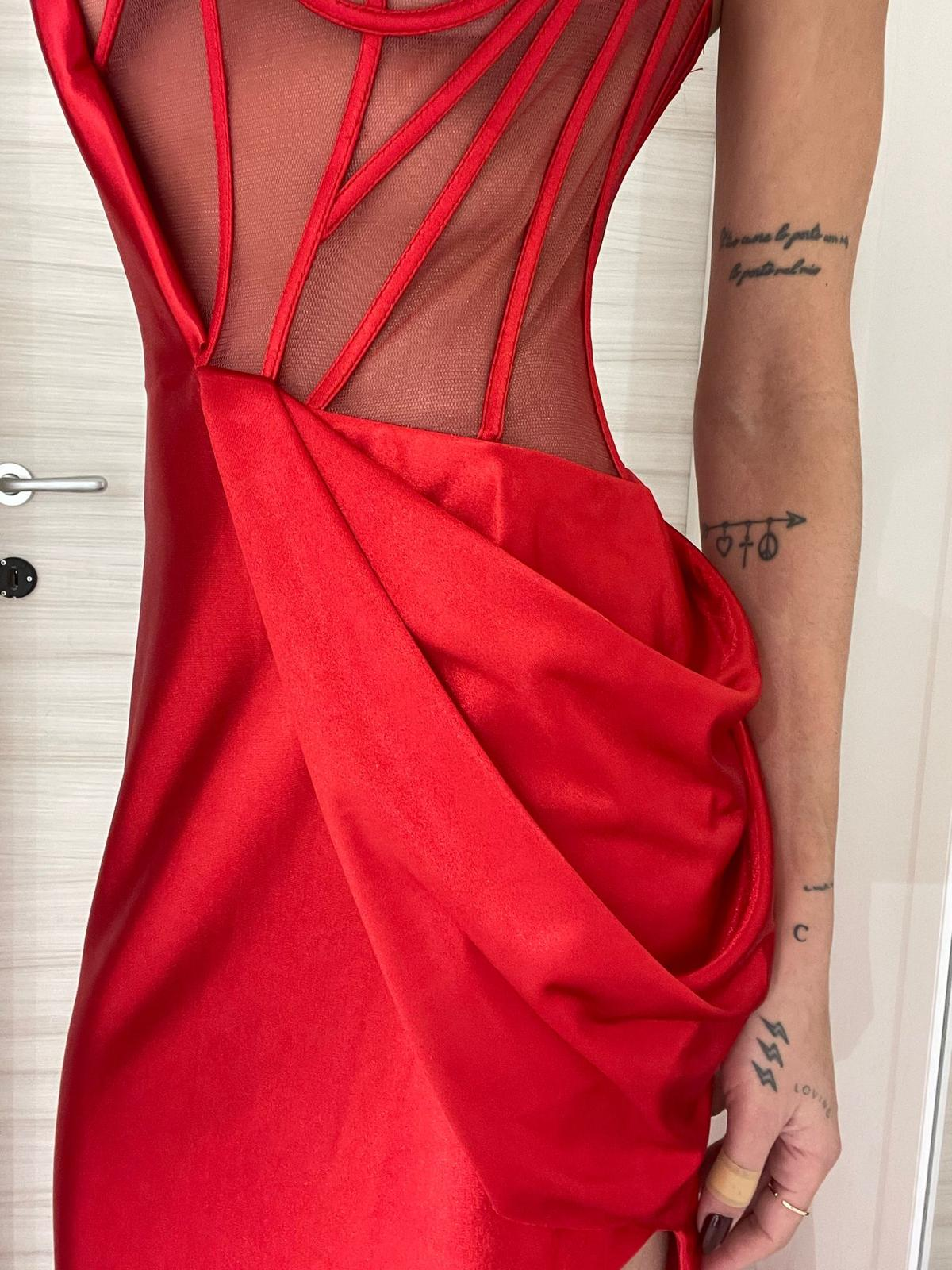 Sexy Mermaid Prom Dress With Split See-through Evening Dress C2104