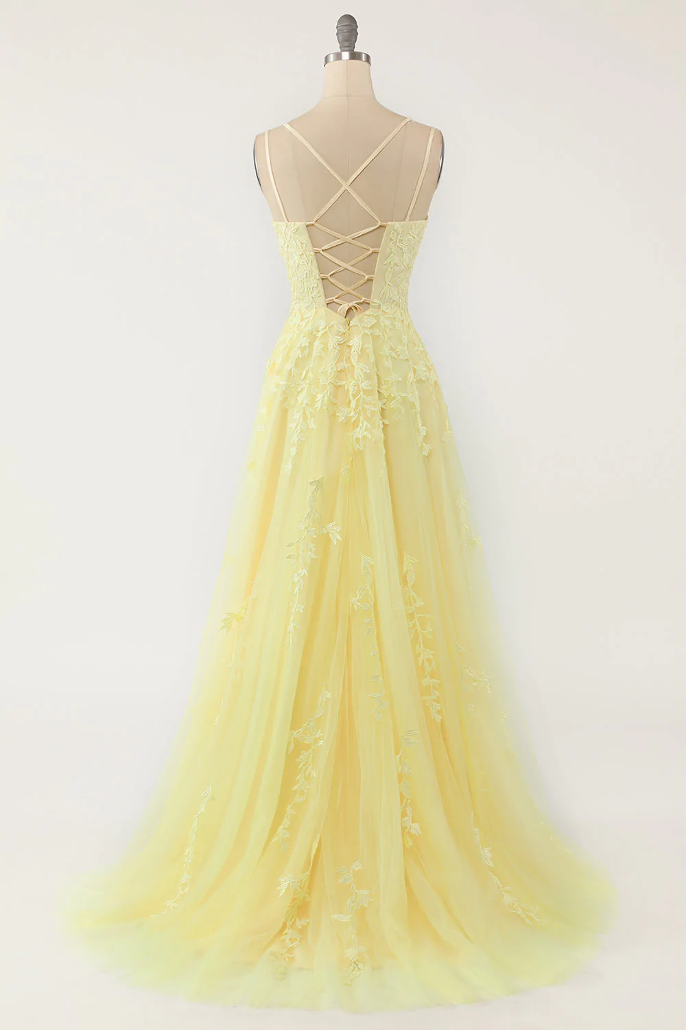 Elegant Lavender / Yellow A-line Prom Dress c2843