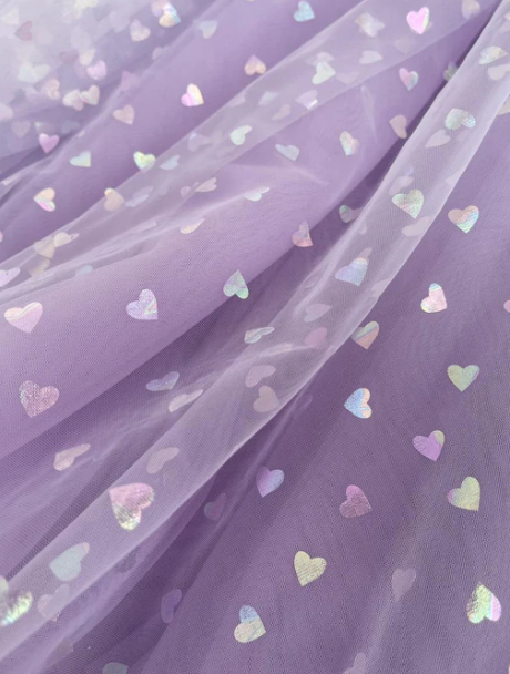 Lavender tulle short A line prom dress tea length evening dress C865
