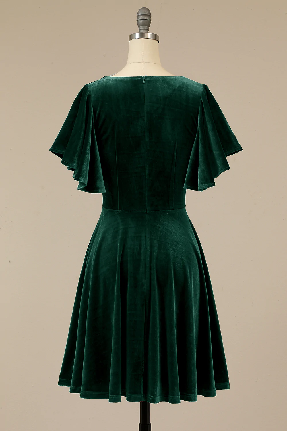 Dark Green Velvet Short Homecoming Dress C1098