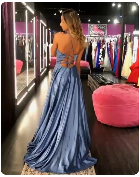 Spaghetti Straps Long Dress Prom Dress C1191