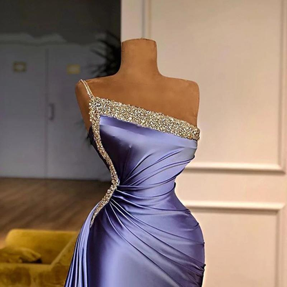 Sexy One Shoulder Short Prom Party Dress with Detachable Skirt Shiny Beaded Top Formal Women Dresses Custom Made  C1257