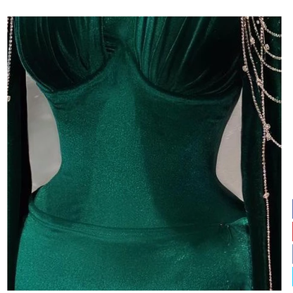 Unique Green Short Party Dress Chic Sleeves Homecocoming Dress C2028