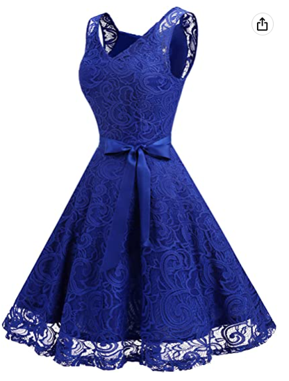 Women Floral Lace Bridesmaid Party Dress Short Prom Dress V Neck Homecoming Dress  c2681