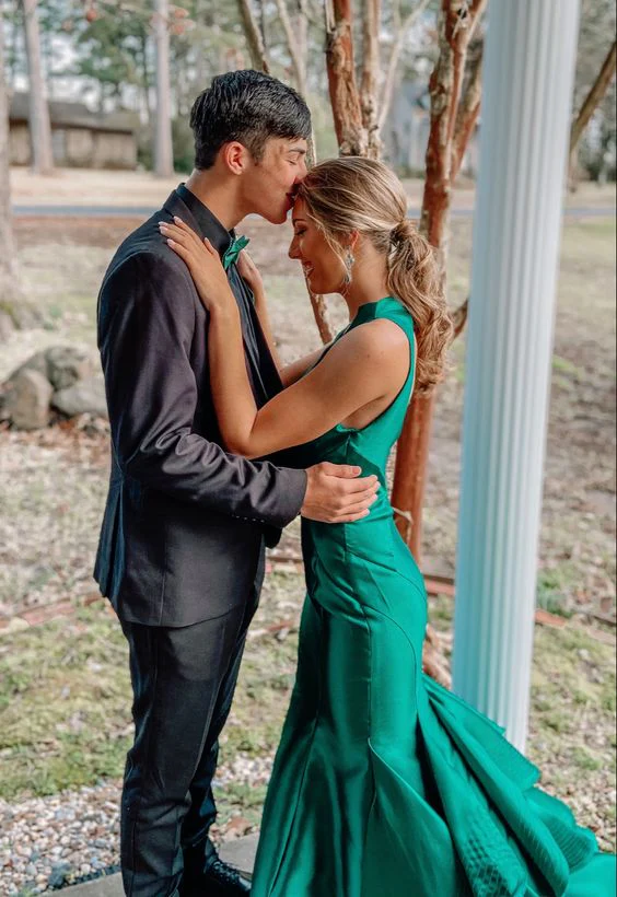 Sexy Green Mermaid Long Backless Prom Dresses  cc103