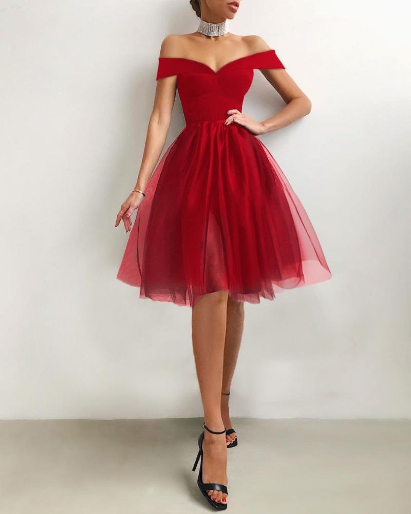 V-Neck Short Sleeve Knee-Length Homecoming Dress c2750