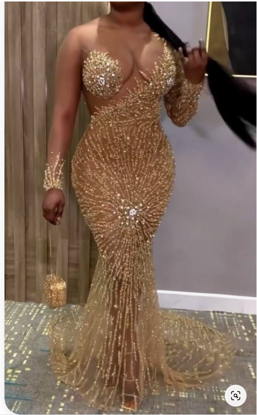 Sexy Mermaid Prom Dress With Sleeves , Formal Evening Dress C2099