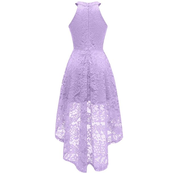 Women's Halter Hi-Lo Floral Christmas Lace Party Dresses c3224