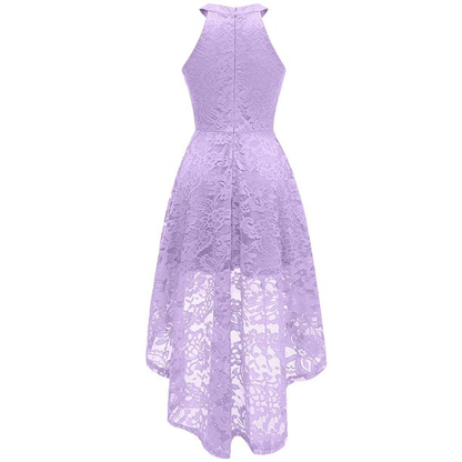 Women's Halter Hi-Lo Floral Christmas Lace Party Dresses c3224