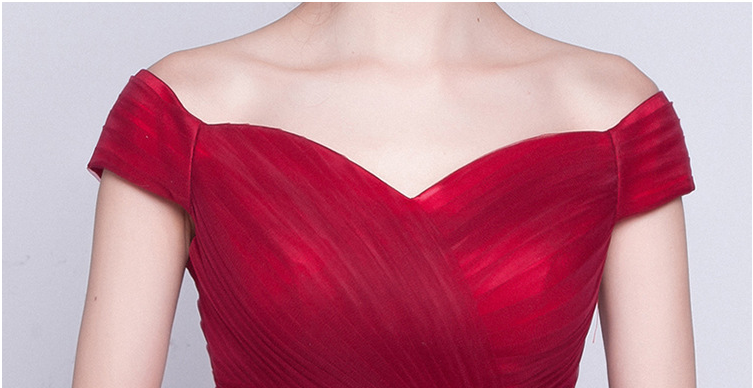 Cute red tulle V-neck short prom dress,homecoming dress c2972