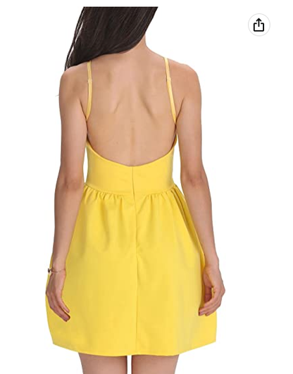 Women Sexy Spaghetti Strap Party Dress  Open Back Homecoming Dress Back to School Dress c2687