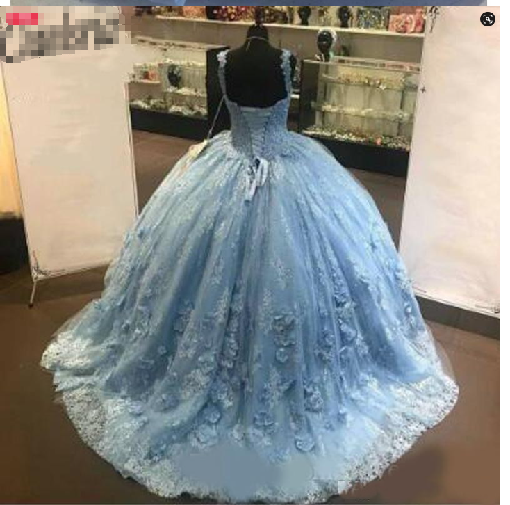 New Luxury Crystal Quinceanera Dresses For Special Light Blue Occasion Dresses Prom Dress, Sweet 16 Dresses C58