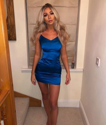 Royal Blue Boycon Short Homecoming Dress c3440