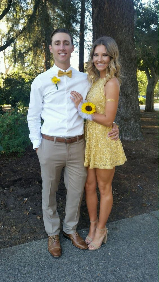 Yellow Party Dress Homecoming Dress Cute Homecoming Dress c2631